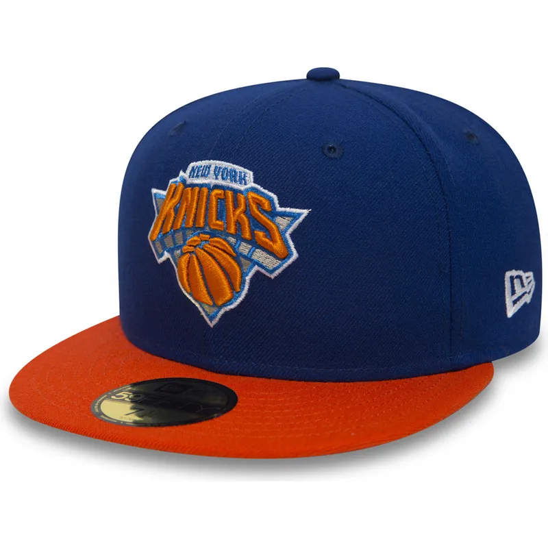 petten-plat-blauw-fitted-59fifty-essential-van-new-york-knicks-nba-van-new-era