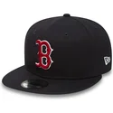 petten-plat-marineblauw-snapback-ajustable-9fifty-essential-van-boston-red-sox-mlb-van-new-era
