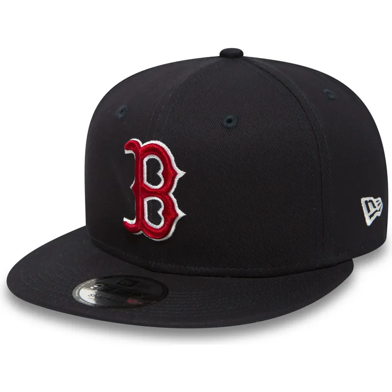 petten-plat-marineblauw-snapback-ajustable-9fifty-essential-van-boston-red-sox-mlb-van-new-era