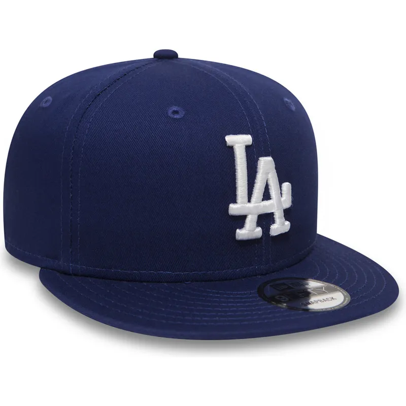 petten-plat-blauw-snapback-ajustable-9fifty-essential-van-los-angeles-dodgers-mlb-van-new-era