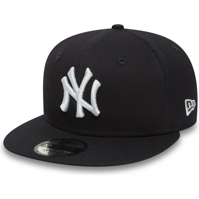petten-plat-marineblauw-snapback-ajustable-9fifty-essential-van-new-york-yankees-mlb-van-new-era
