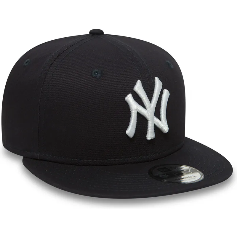 petten-plat-marineblauw-snapback-ajustable-9fifty-essential-van-new-york-yankees-mlb-van-new-era