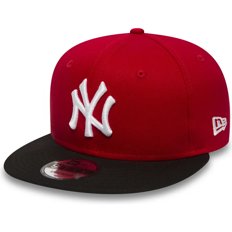petten-plat-rood-snapback-ajustable-9fifty-cotton-block-van-new-york-yankees-mlb-van-new-era