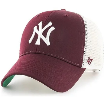petten-gebogen-rood-snapback-van-new-york-yankees-mlb-van-47-brand