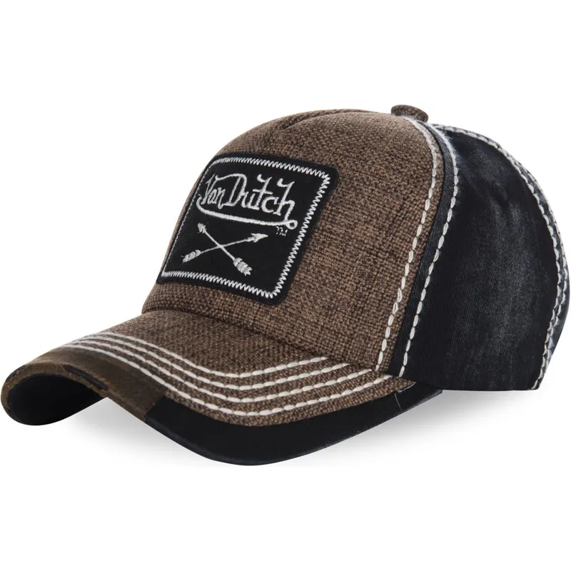 petten-gebogen-bruin-verstelbaar-arrow02-van-von-dutch
