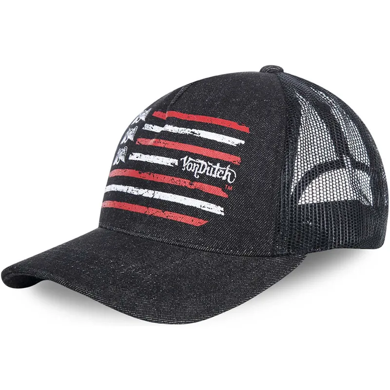 petten-gebogen-zwart-snapback-flag-van-von-dutch