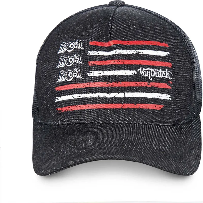 petten-gebogen-zwart-snapback-flag-van-von-dutch