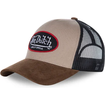 Petten gebogen beige snapback SUEDE van Von Dutch