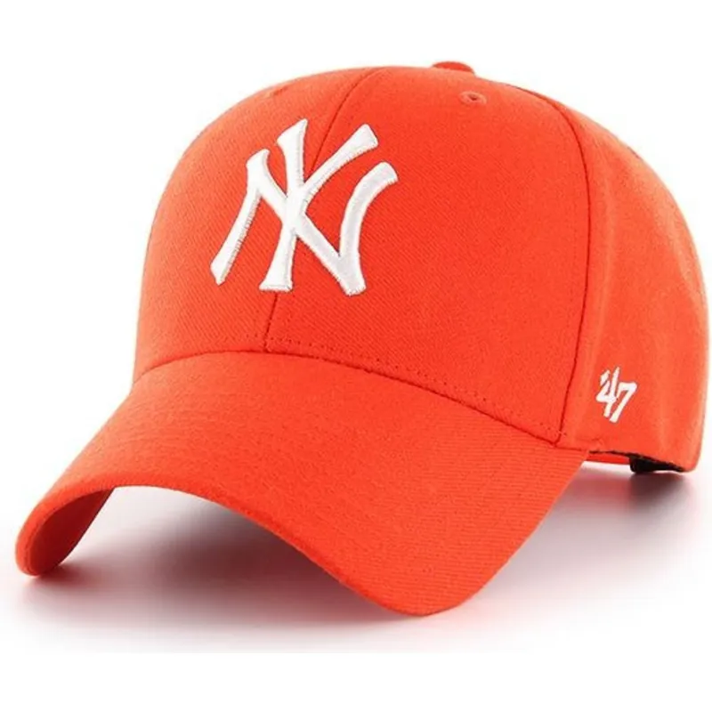 petten-gebogen-oranje-verstelbaar-brillante-van-new-york-yankees-mlb-van-47-brand