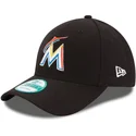 petten-gebogen-zwart-verstelbaar-9forty-the-league-van-miami-marlins-mlb-van-new-era