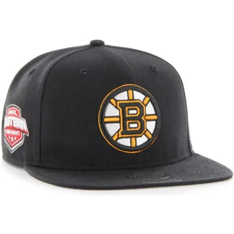 petten-plat-zwart-snapback-van-boston-bruins-nhl-van-47-brand