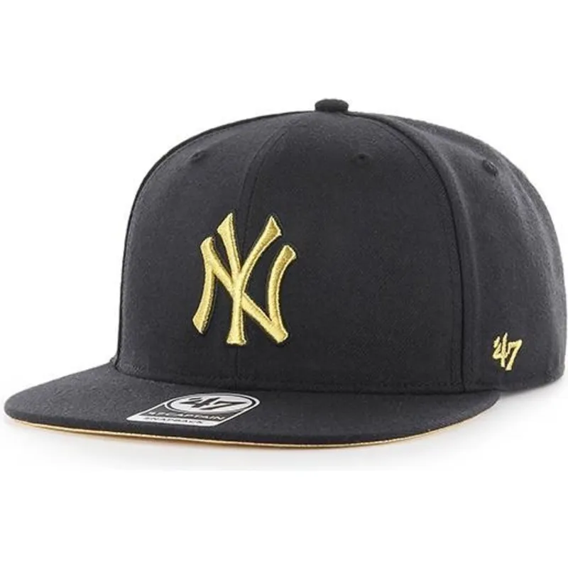 petten-plat-zwart-snapback-oro-van-new-york-yankees-mlb-van-47-brand