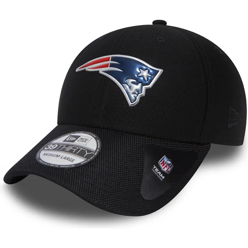 petten-gebogen-marineblauw-fitted-39thirty-black-coll-van-new-england-patriots-nfl-van-new-era