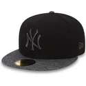 petten-plat-zwart-fitted-59fifty-grey-collection-van-new-york-yankees-mlb-van-new-era