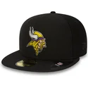 petten-plat-zwart-fitted-59fifty-black-coll-van-minnesota-vikings-nfl-van-new-era