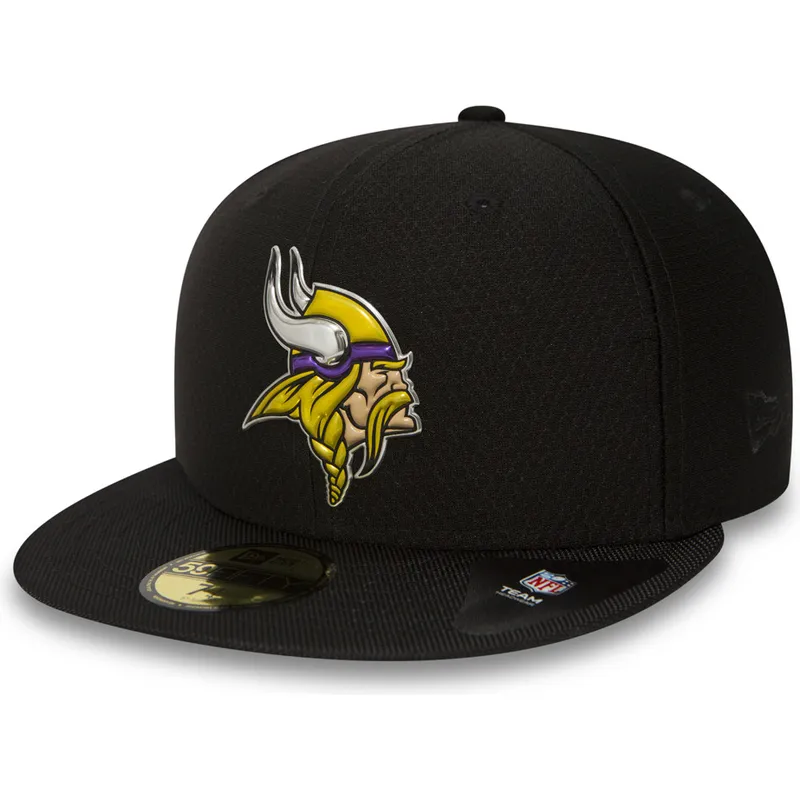 petten-plat-zwart-fitted-59fifty-black-coll-van-minnesota-vikings-nfl-van-new-era