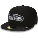petten-plat-zwart-fitted-59fifty-black-coll-van-seattle-seahawks-nfl-van-new-era