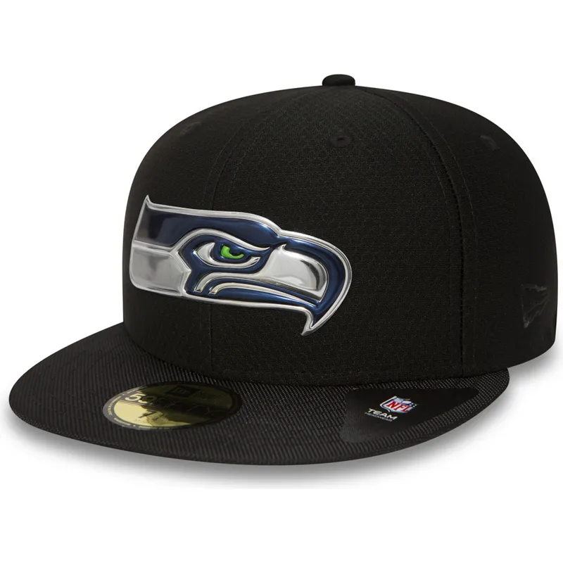 petten-plat-zwart-fitted-59fifty-black-coll-van-seattle-seahawks-nfl-van-new-era