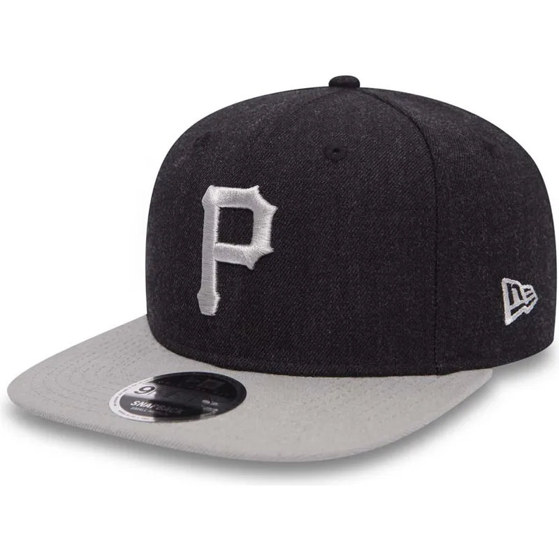 petten-plat-marineblauw-snapback-9fifty-seasonal-heather-van-pittsburgh-pirates-mlb-van-new-era