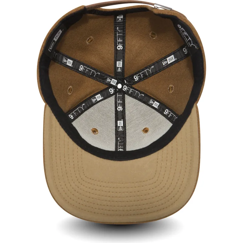 petten-plat-bruin-verstelbaar-9fifty-premium-classic-van-new-era