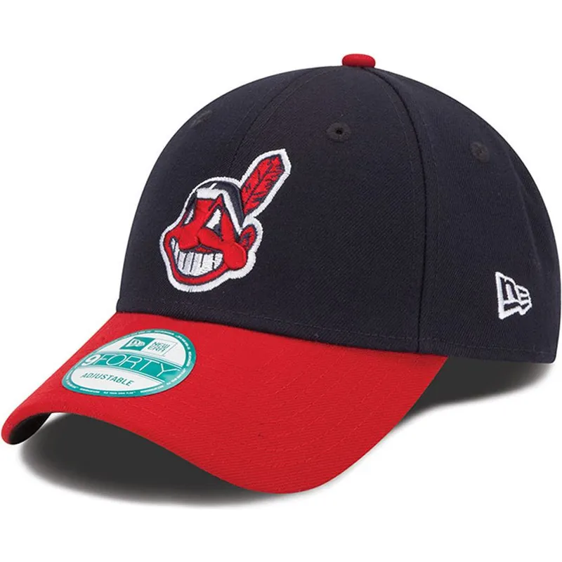 petten-gebogen-zwart-verstelbaar-9forty-the-league-van-cleveland-indians-mlb-van-new-era
