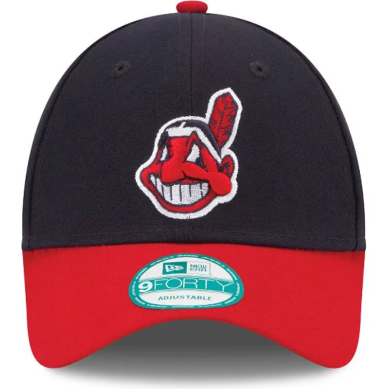 petten-gebogen-zwart-verstelbaar-9forty-the-league-van-cleveland-indians-mlb-van-new-era