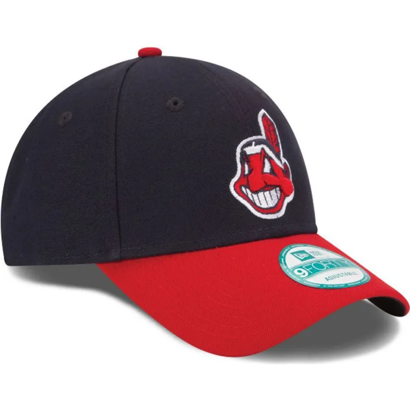 petten-gebogen-zwart-verstelbaar-9forty-the-league-van-cleveland-indians-mlb-van-new-era