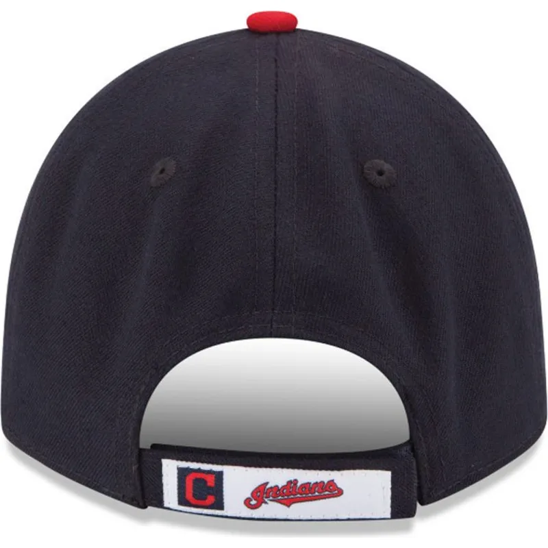 petten-gebogen-zwart-verstelbaar-9forty-the-league-van-cleveland-indians-mlb-van-new-era