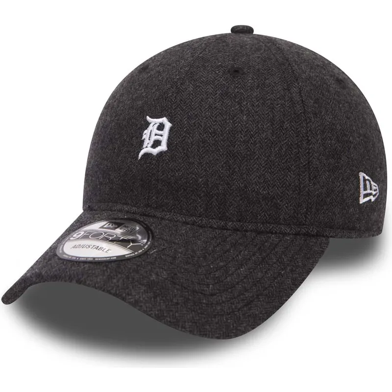petten-gebogen-zwart-verstelbaar-9forty-herringbone-van-detroit-tigers-mlb-van-new-era
