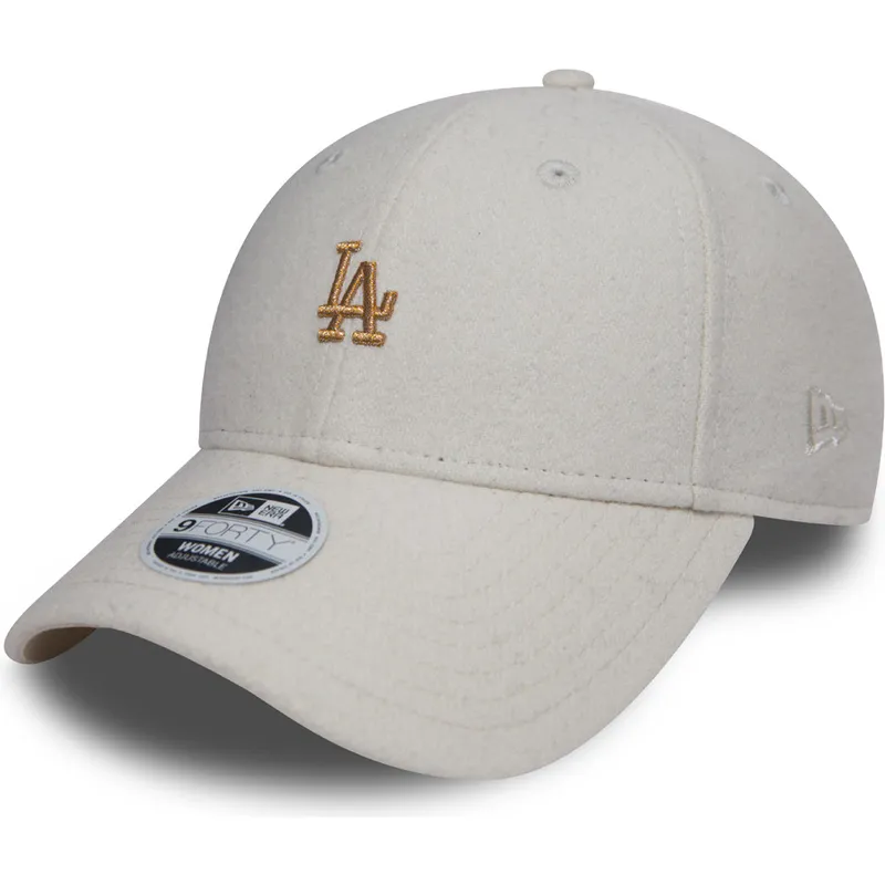 petten-gebogen-wit-verstelbaar-bronce-9forty-melton-van-los-angeles-dodgers-mlb-van-new-era