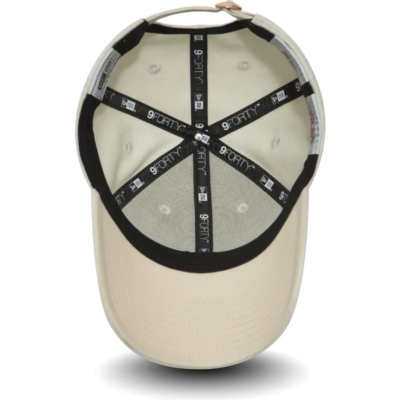 petten-gebogen-wit-verstelbaar-bronce-9forty-melton-van-los-angeles-dodgers-mlb-van-new-era