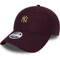 petten-gebogen-rood-verstelbaar-oro-9forty-melton-van-new-york-yankees-mlb-van-new-era