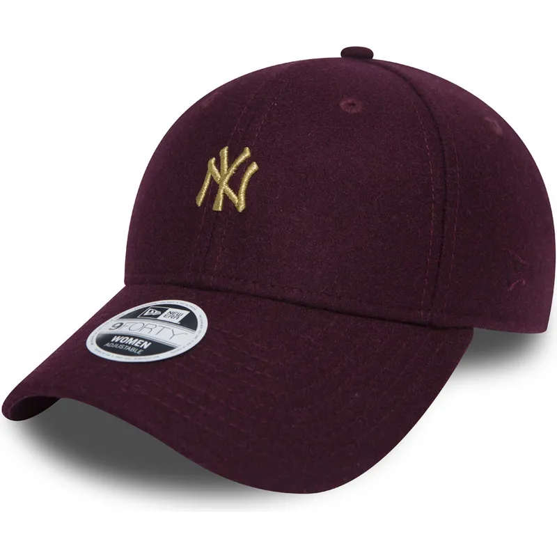 petten-gebogen-rood-verstelbaar-oro-9forty-melton-van-new-york-yankees-mlb-van-new-era