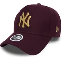petten-gebogen-rood-verstelbaar-9forty-melton-a-frame-van-new-york-yankees-mlb-van-new-era