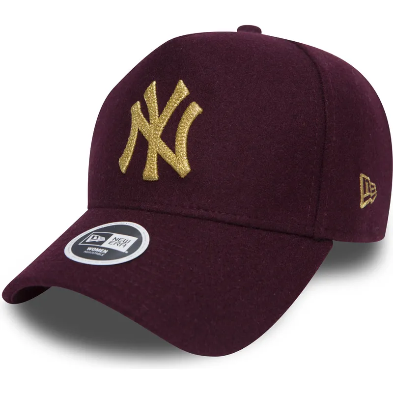 petten-gebogen-rood-verstelbaar-9forty-melton-a-frame-van-new-york-yankees-mlb-van-new-era