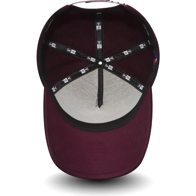 petten-gebogen-rood-verstelbaar-9forty-melton-a-frame-van-new-york-yankees-mlb-van-new-era