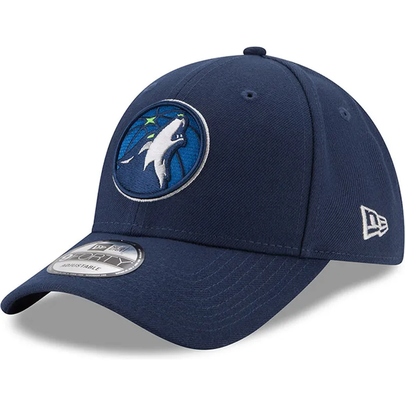 petten-gebogen-marineblauw-verstelbaar-9forty-the-league-van-minnesota-timberwolves-nba-van-new-era