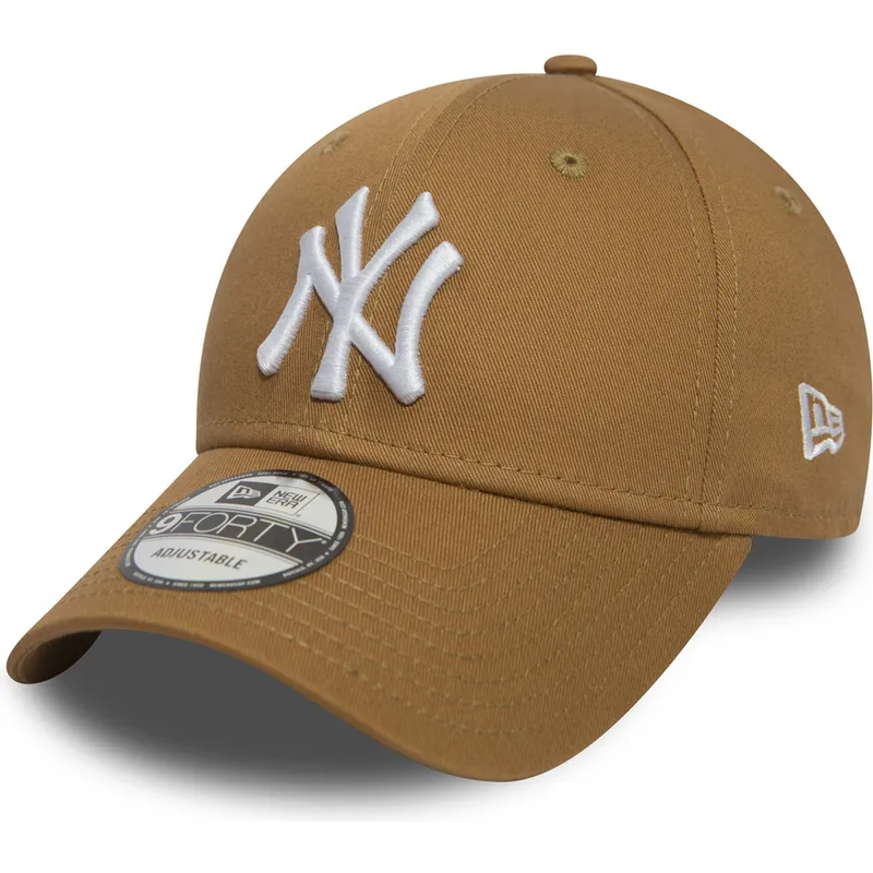 petten-gebogen-bruin-verstelbaar-9forty-essential-van-new-york-yankees-mlb-van-new-era