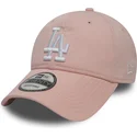 petten-gebogen-roze-verstelbaar-9twenty-essential-packable-van-los-angeles-dodgers-mlb-van-new-era