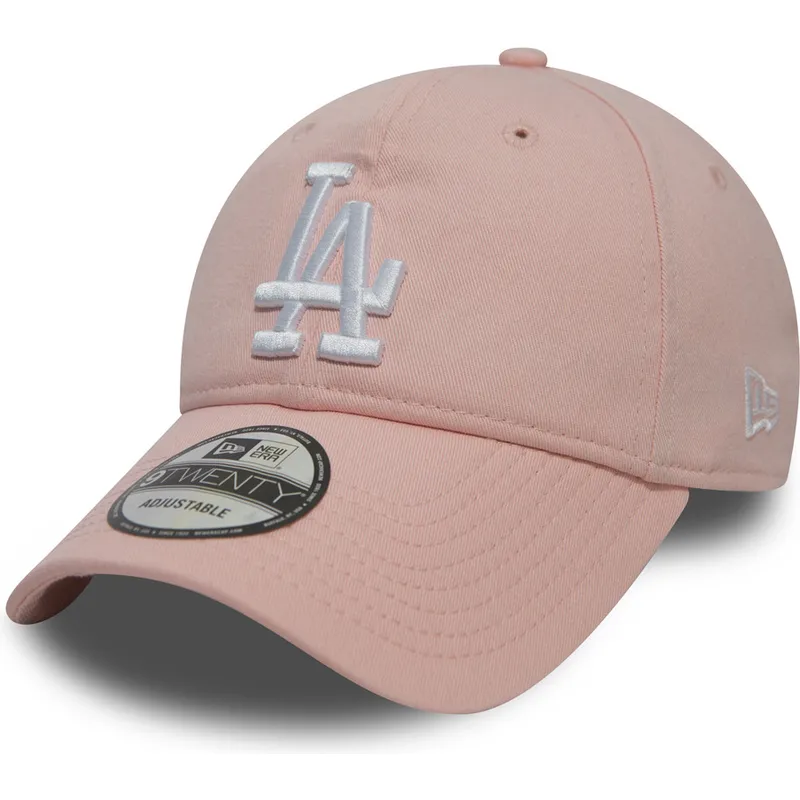 petten-gebogen-roze-verstelbaar-9twenty-essential-packable-van-los-angeles-dodgers-mlb-van-new-era