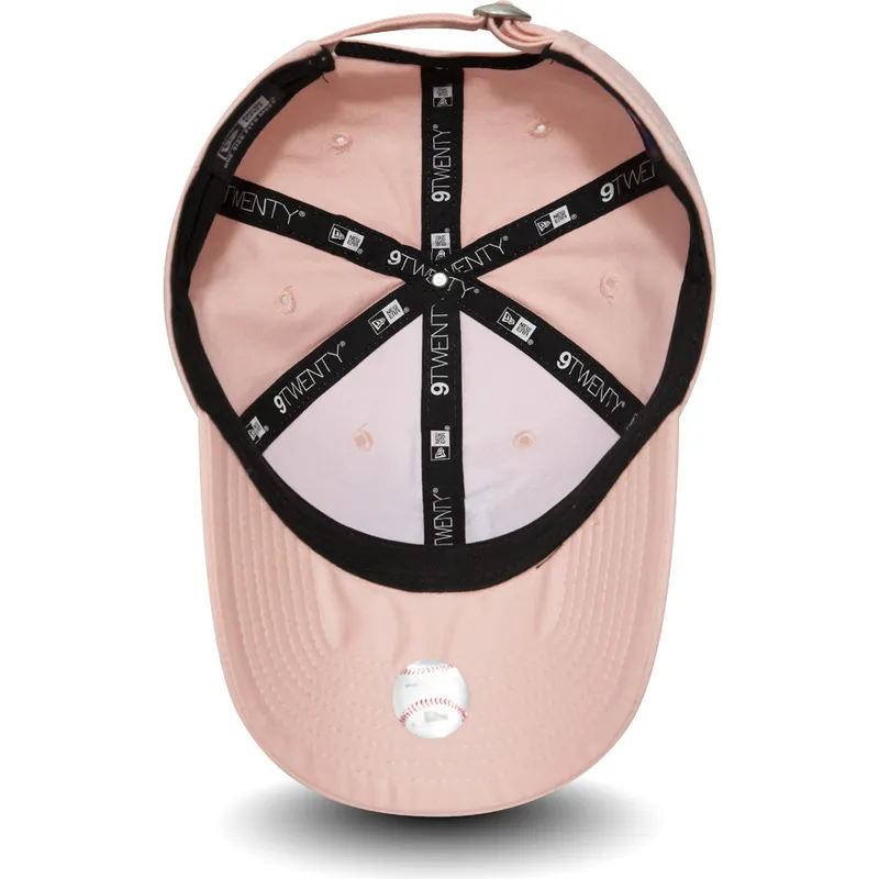 petten-gebogen-roze-verstelbaar-9twenty-essential-packable-van-los-angeles-dodgers-mlb-van-new-era