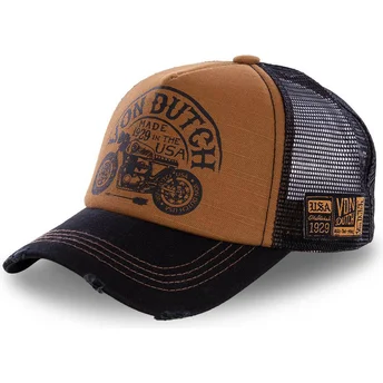 Petten gebogen bruin snapback CREW6 van Von Dutch