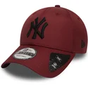 petten-gebogen-rood-verstelbaar-9forty-ripstop-van-new-york-yankees-mlb-van-new-era