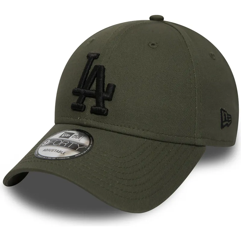 petten-gebogen-groen-verstelbaar-9forty-essential-van-los-angeles-dodgers-mlb-van-new-era