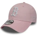 petten-gebogen-roze-verstelbaar-9forty-essential-van-boston-red-sox-mlb-van-new-era