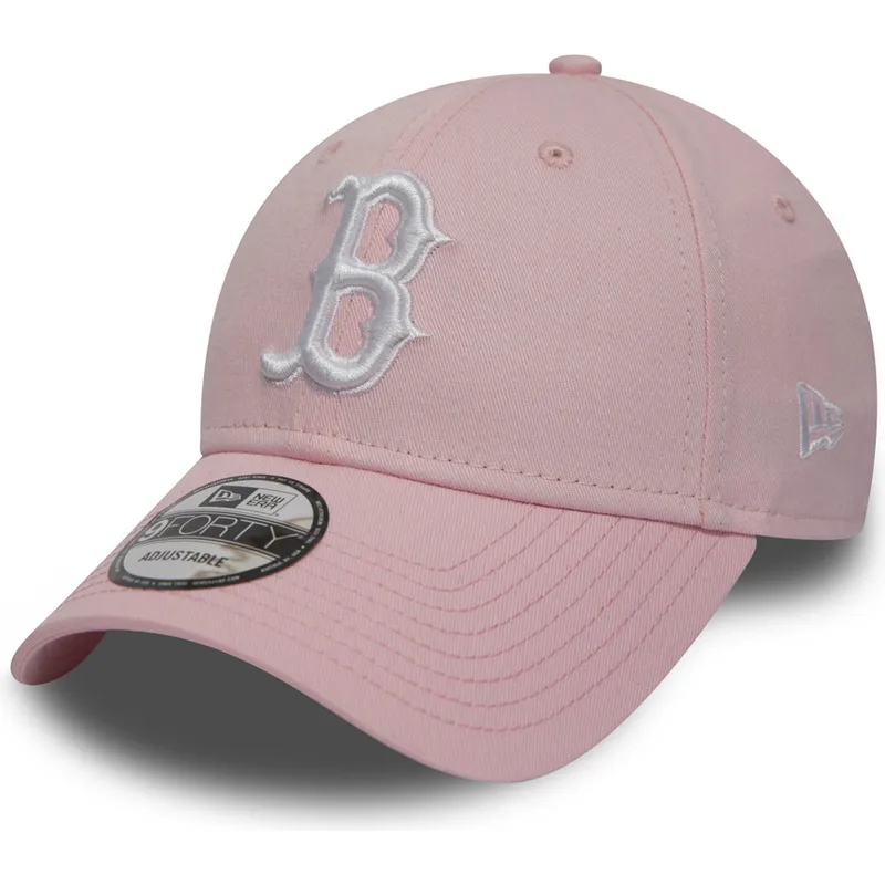 petten-gebogen-roze-verstelbaar-9forty-essential-van-boston-red-sox-mlb-van-new-era