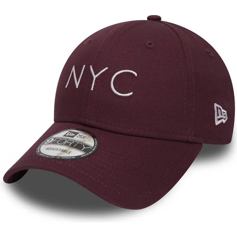 petten-gebogen-rood-verstelbaar-9forty-essential-nyc-van-new-era