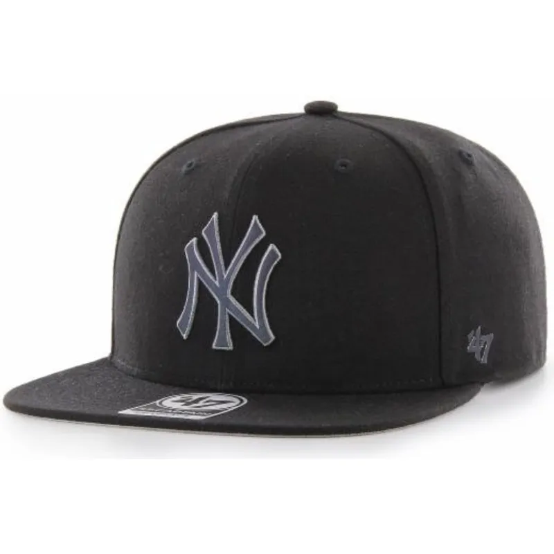 petten-plat-zwart-snapback-captain-iridescent-van-new-york-yankees-mlb-van-47-brand