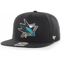 petten-plat-zwart-snapback-captain-no-shot-van-san-jose-sharks-nhl-van-47-brand