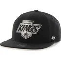 petten-plat-zwart-snapback-captain-no-shot-van-los-angeles-kings-nhl-van-47-brand